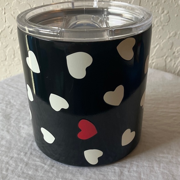 Kate Spade: Black/White/Red Hearts Insulated Mug- 12 oz - Picture 5 of 16